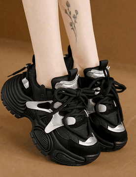 Nuevos zapatos de cuña con suela gruesa que aumentan la altura para mujeres, zapatos casuales versátiles de malla transpirable con zapatillas deport