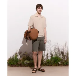 Bermuda de hombre con tejido de algodón slub con elastano