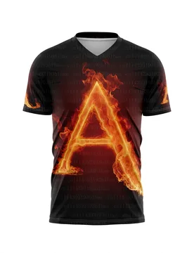 Hot 2026 Summer 3D Printed Flame Letter T-Shirt For Men Colorful A B C D Pattern Short Sleeve Tees Casual Streetwear Loose Tops - Aliexpress - FashionsVida