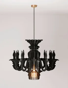 Cables Lampe Suspendue Sans Ampoule Shhandelier Acoustic Marbled Black One Size - Creative - FashionsVida