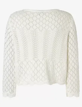Ajour Pullover, 3/4 Sleeve female