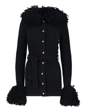 Cardigan Con Frange In Lana E Cashmere