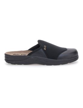 Pantofole nere con suola in vera pelle 641 43