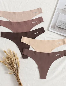 Paquetes Conjunto de tangas sexy sin marca de apariencia sólida - Shein - FashionsVida