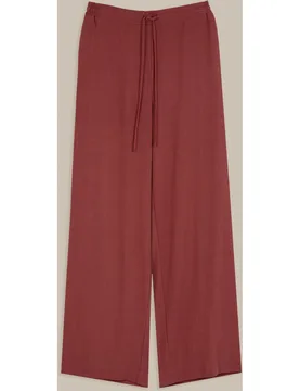 Pantalón ancho de mujer con textura y cordón - Trucco - FashionsVida