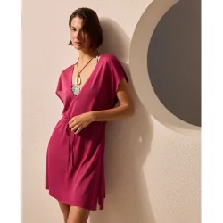 Kaftan de playa liso de mujer