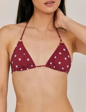 Top de bikini en cortina con estampado de estrellas - Bohodot - FashionsVida