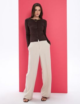 Sinsay - Pantaloni palazzo - nude