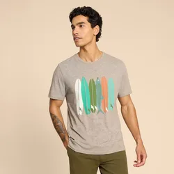Fairtrade Scaling Waves Graphic Tee - Grey