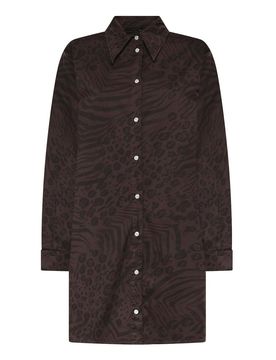 Vestito chemisier con stampa animalier