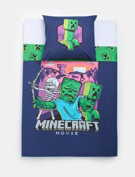 Set di biancheria da letto double-face Minecraft - blu scuro