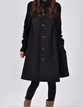 New autumn and Outerwear winter Korean-style plus-size women's clothing mid-length loose woolen overcoat cape woolen trench coat - Aliexpress - FashionsVida