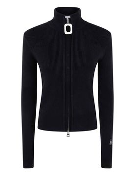 Cardigan aderente con cerniera