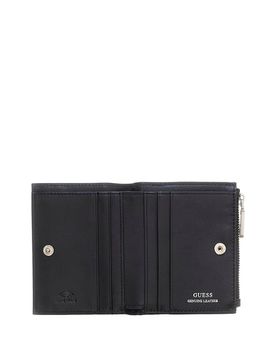 Poretfeuille compact en cuir à motifs