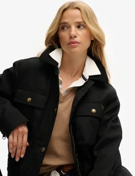 Superdry Damen Gewachste Jacke Black - Größe: 42 - 169.99 - FashionsVida