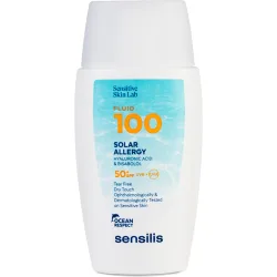 Fluido Protector Solar Fluid 100 Allergy SPF50+ Con Ácido Hialurónico y Pro Vitamina D 40 ml