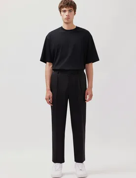 Chino Cropped mit Bundfalte Schwarz 54 - Seidensticker - FashionsVida