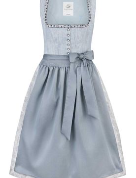 Dirndl Sarina (hellblau, Gr. 34) von Heimatgwand für Damen, Mieder: 100% Leinen, Rock: 100% Baumwolle