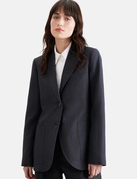 Zweiknopf Blazer aus 100% Leinen Schwarz 36