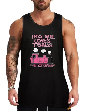 This Girl Loves Trains, Pink Steam Train Tank Top Relaxed Casual Tank Top Summer Loose Sleeveless Tee - Aliexpress - FashionsVida