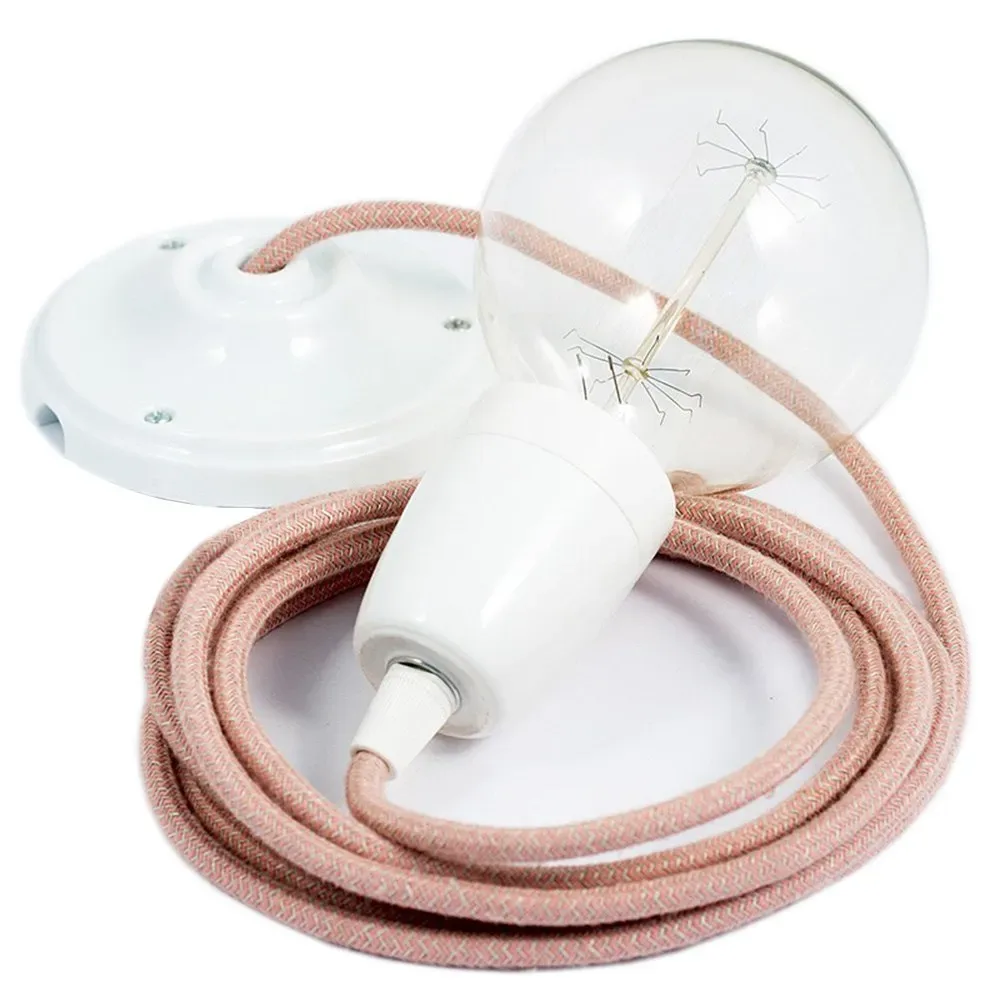 Cables Suspension Luminaire Rd71 Zigzag Diy 1 M Ancient Pink / White One Size - Creative - FashionsVida