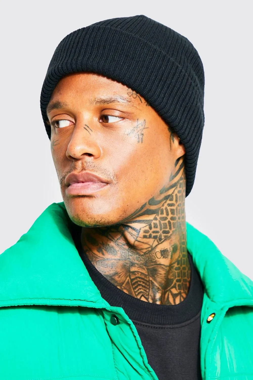 Herren Gerippte klassische Beanie Black - boohooMAN - FashionsVida