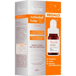 Pack Crema solar antiedad con color SPF 50+ 50 ml + Mini Sérum Vitamic 10 ml