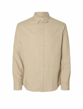 Camisa de franela Slim Fit SLHSLIMOWEN crema M - Selected - FashionsVida