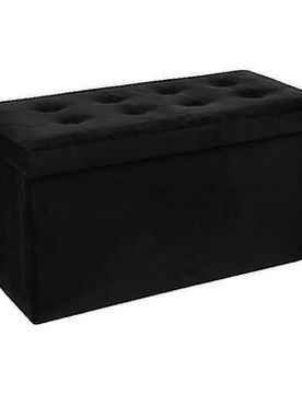 Sitzkissen Pouf Lysandre Pliable Double Velours Noir Einheitsgrösse