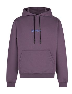 Felpa Leggera Cappuccio Uomo Skull Print Hoodie Purple