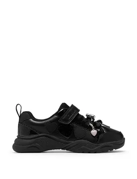 Kids' Leather Riptape School Shoes (13½ Small - 2½ Large) Black Female - Clarks - FashionsVida
