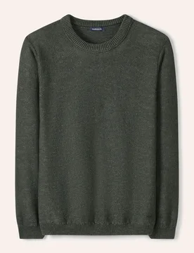 Premium Leinen-Pullover, normale Größen, Farbe Grün, 56, edles Effektgarn mit Leinen Made in Italy Herren - Walbusch - FashionsVida