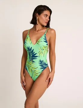 Bañador escote redondo de mujer, escote profundo con foam sin aros, colección calypso - Selmark - FashionsVida