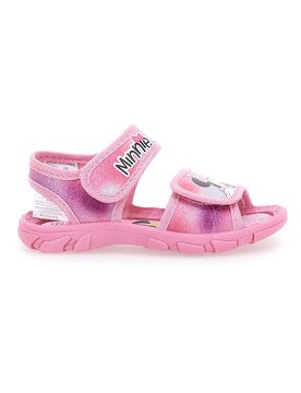 Sandali rosa con stampa Minnie e chiusura a strappo D3010533T 27