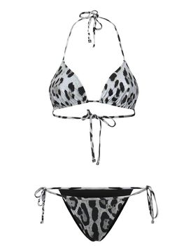 Set bikini con stampa leopardata