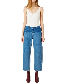 Virginia Boyfriend Mid Blue Shadow Wash Jeans - Iden - FashionsVida