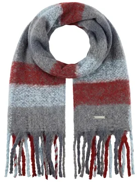 Soft Colour Check Scarf by - grey-burgundy - Damen - Size: One Size - Seeberger - FashionsVida