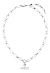 LUXE Linear Link T-Bar Necklace - Silver