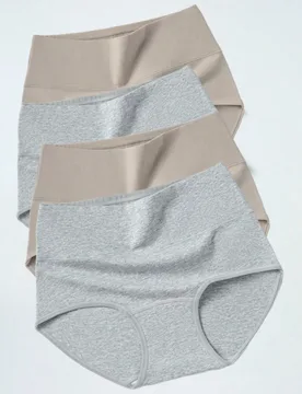 Piezas de bragas triangulares sin costuras, de algodón, de cintura alta y transpirables para mujeres - Shein - FashionsVida