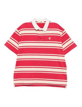 Polo A Righe Rosse Con Logo