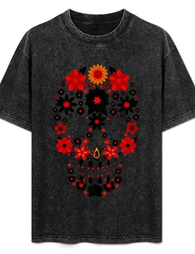 Flower Sugar Skull--Flower Skull T-Shirt Plus Size Gym Sports T-Shirt - Aliexpress - FashionsVida