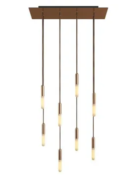 Cables Suspension Luminaire Rose-one Xxl 8 Falls With Light Bulb Satin Copper One Size - Creative - FashionsVida