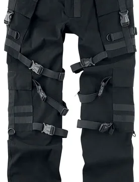 Gothic Stoffhose - Urban Pants - W32L32 bis W38L34 - für Männer - Größe W34L34 - schwarz - Männer - male - Chemical Black - FashionsVida