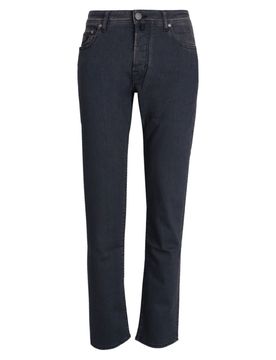 Front Button Fastening Jeans with Five Pockets