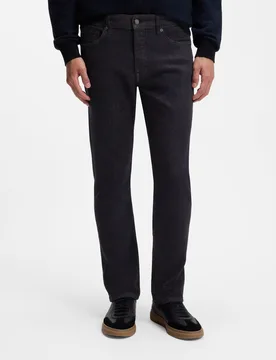 Mens Delaware Slim Fit Jeans In Dark Grey Cotton - Size 34w/32l - Boss Orange - FashionsVida
