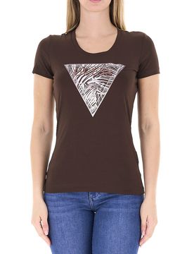 Guess T-shirt girocollo MARRONE M