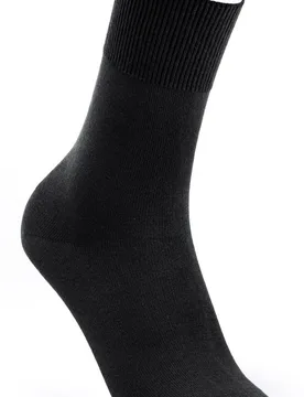 Extra Roomy Cotton‑rich Softhold® Mid‑weight Seam‑free Socks - Black - Size: L - Cosyfeet - FashionsVida