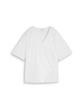 Blouse schiffli V-neck female