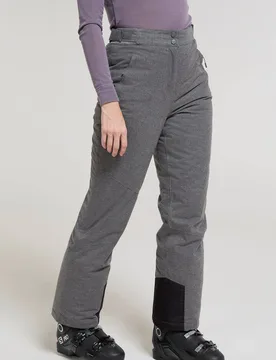 Women's 'Blizzard' Waterproof Breathable Fleece Lined Ski Trousers in Grey Size: 12 - Grey - Size: 12 - Mountain Warehouse - FashionsVida
