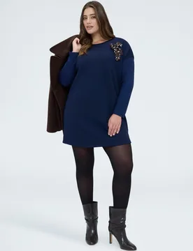 Vestido corto con lazo de lunares aplicación decorativa con lazo - Fiorella Rubino - FashionsVida